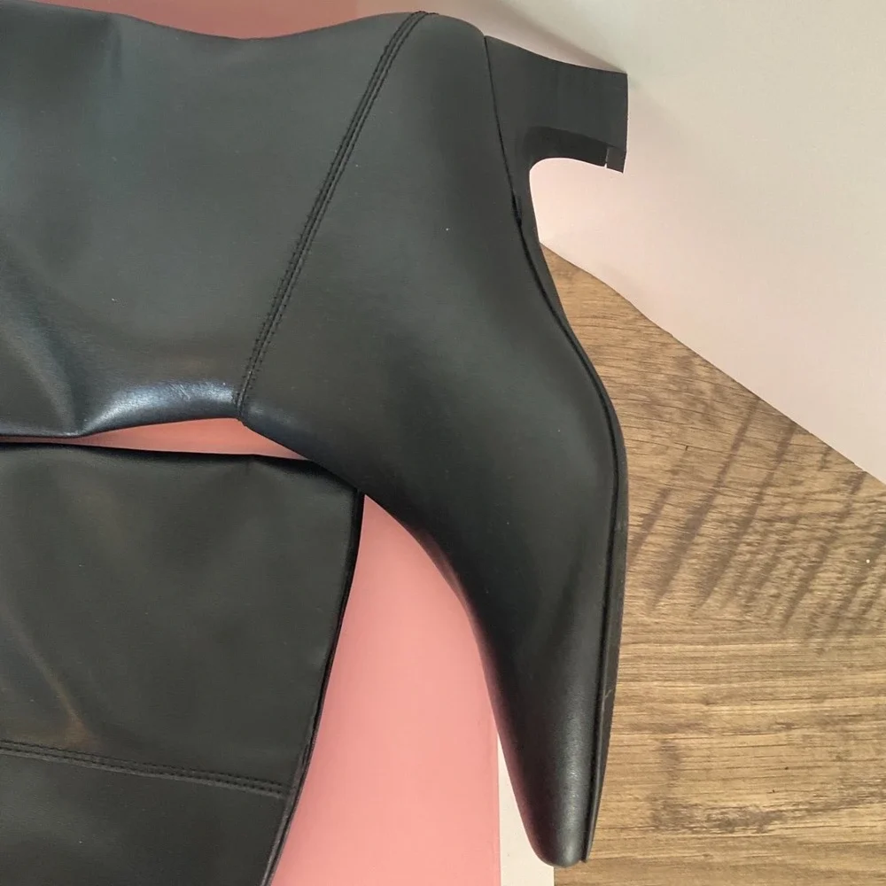 New Intentionally Blank x Anthropologie DELUCA 7 Black Soft‎ Leather Over Knee